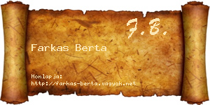 Farkas Berta névjegykártya