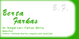 berta farkas business card
